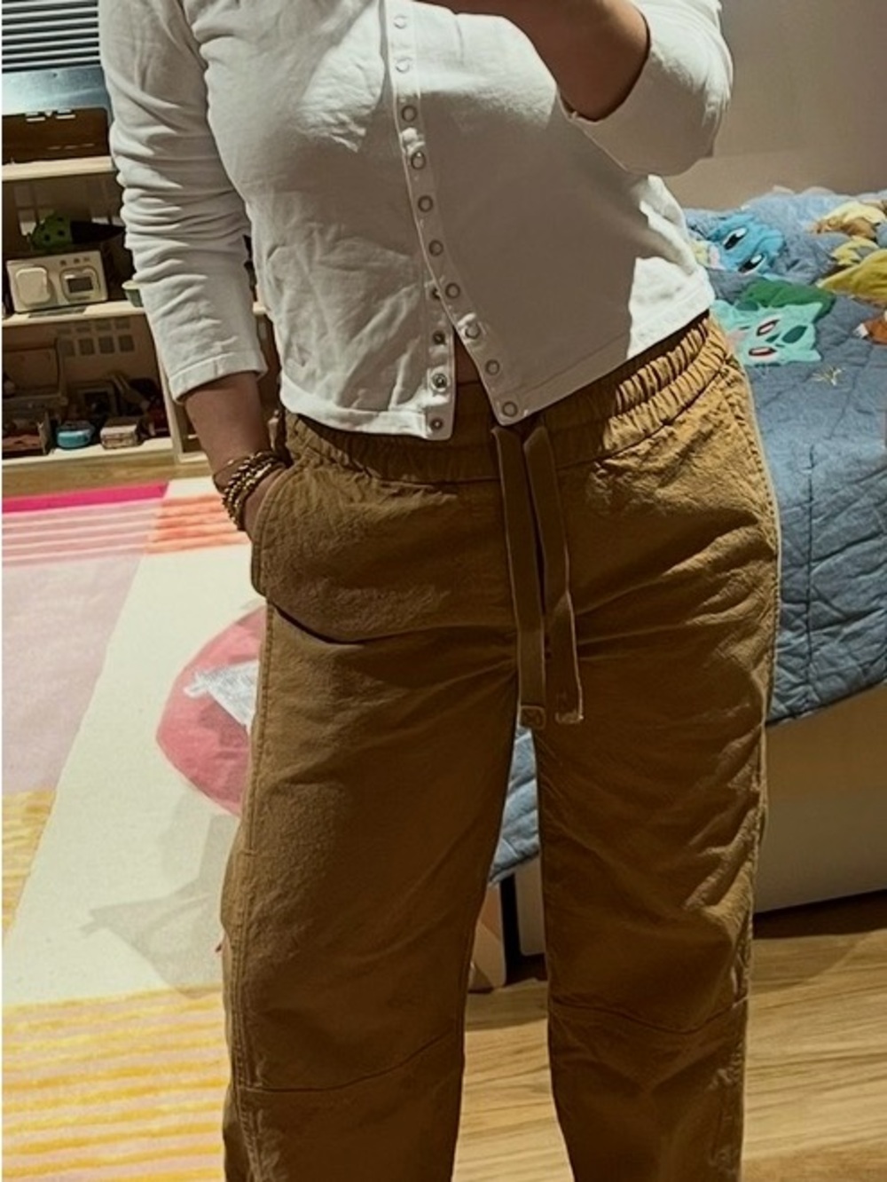 Everlane Wide Leg Pants in Camel Brown